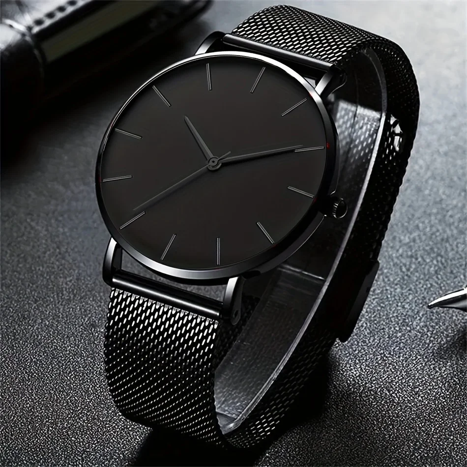 Montre-Bracelet en acier inoxydable pour femmes, minimaliste, décontracté, à Quartz, Simple, maille