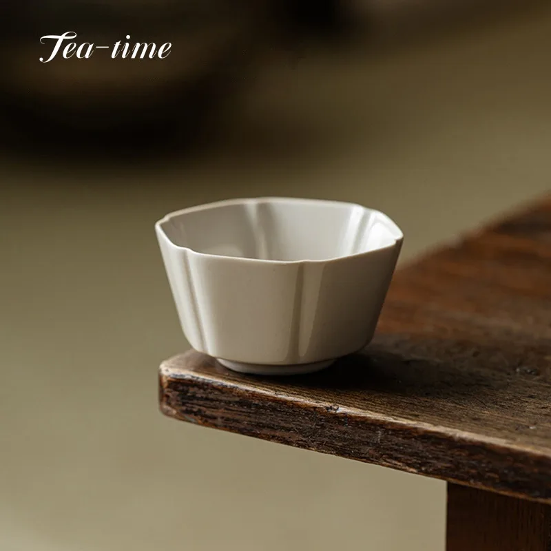 Grass Ash Chinese Tea Cup Teacup Beautiful Puer Tea Cups Ceramic Vintage Tea Pair Unusual Gongfu Tea Set Ceramics & Pottery Home