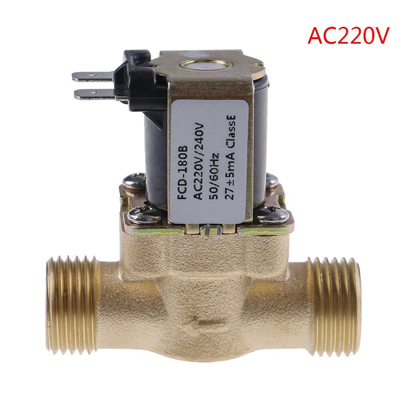 1PC G1/2\'\' Brass Electric Solenoid Valve DC 12v 24v AC220v for Solar Water Heater