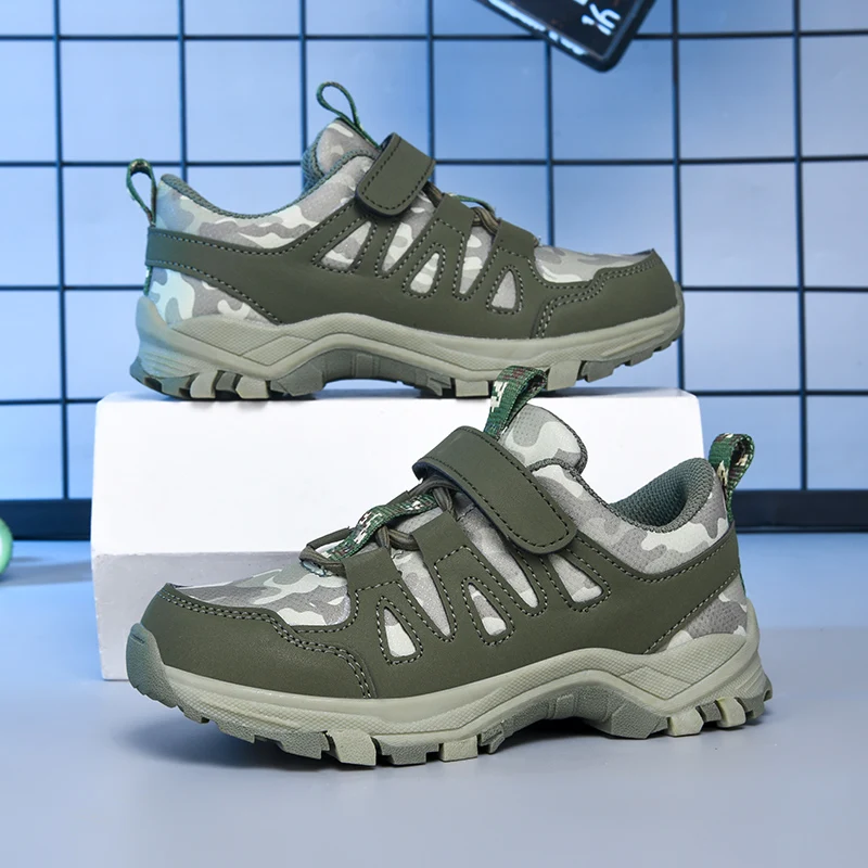 

Autumn Green Children's Sports Shoes Comfortable Leather Casual Sneakers Kids Trainers Non-slip Outdoor Running Shoes For Boys