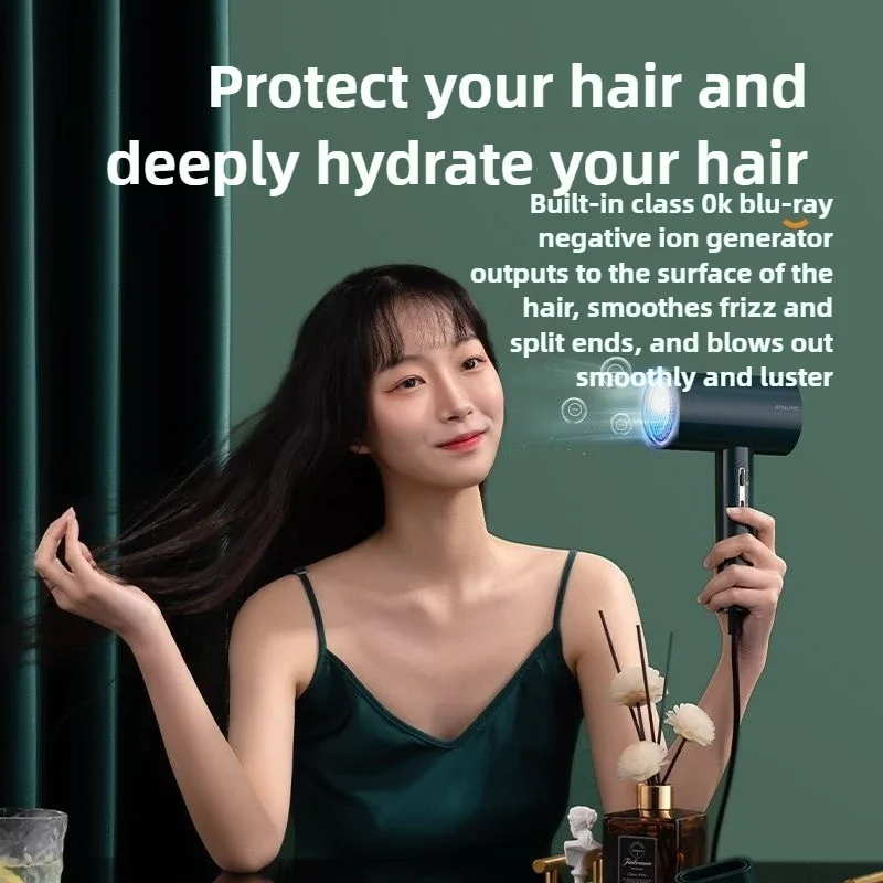 

Складной фен для домашнего использования, 1800 Вт, высокомощный, быстросохнущий, с отрицательными ионами, для ухода за волосами, 220 В, 57 ° Постоянная температура