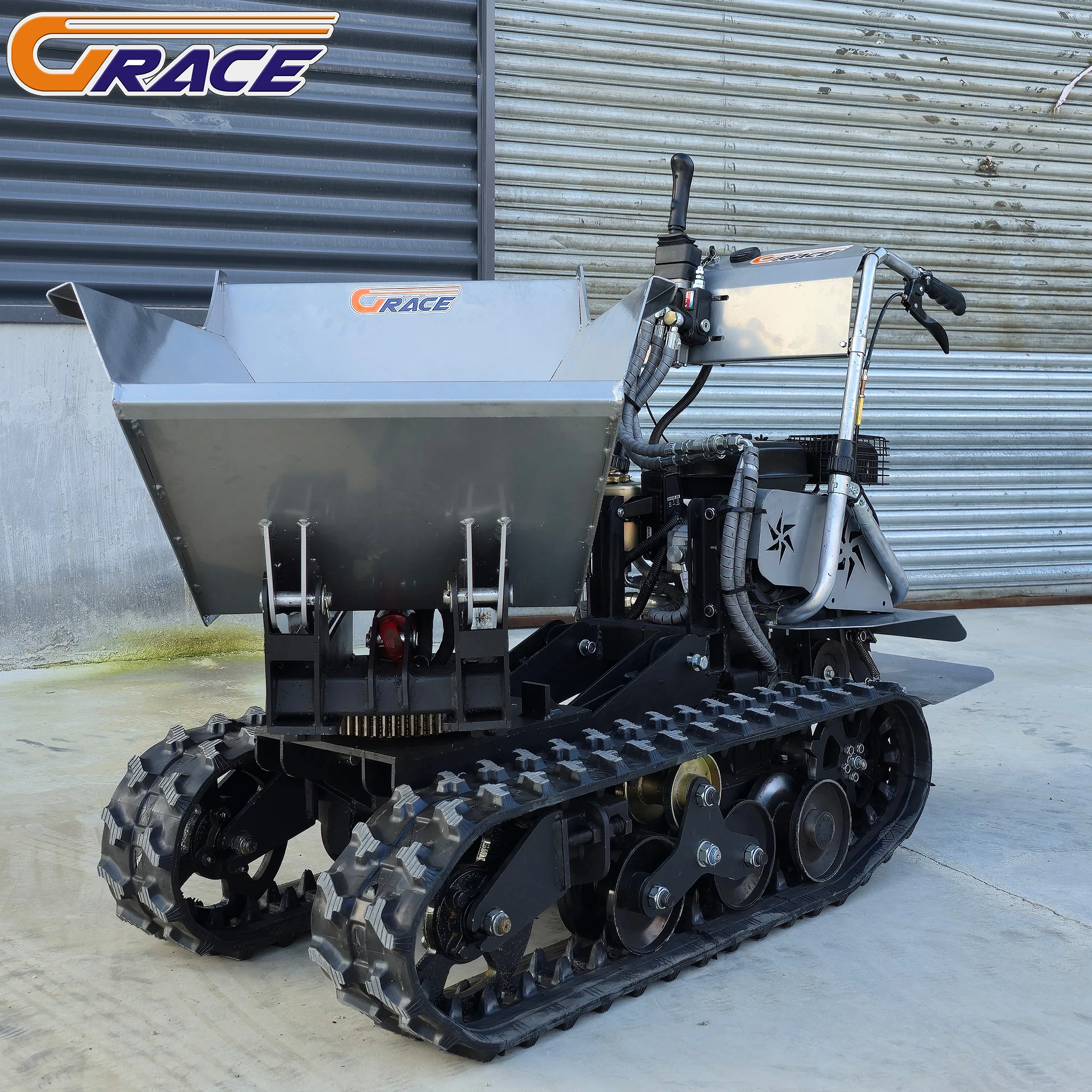 تسليم سريع شاحنة صغيرة صغيرة حديقة المنزل مزرعة استخدام الجملة قلابة صغيرة عالية الجودة شاحنة صغيرة الزاحف قلابة 0.5 0.8 1.2ton