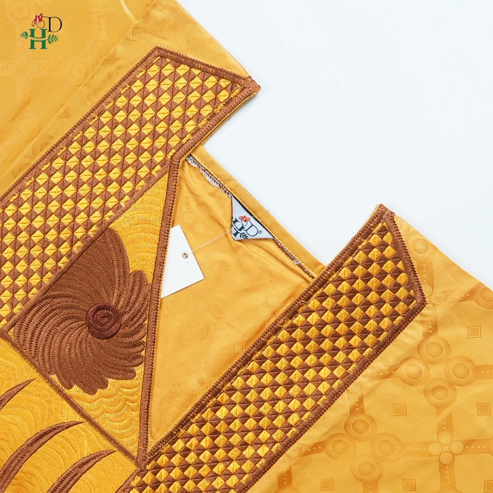 African Clothes Men Native Wear Formal Traditional Embroidery Bazin Riche Dashiki Yellow Shirt Pants 3PCS Bubu Dress Suit 2025