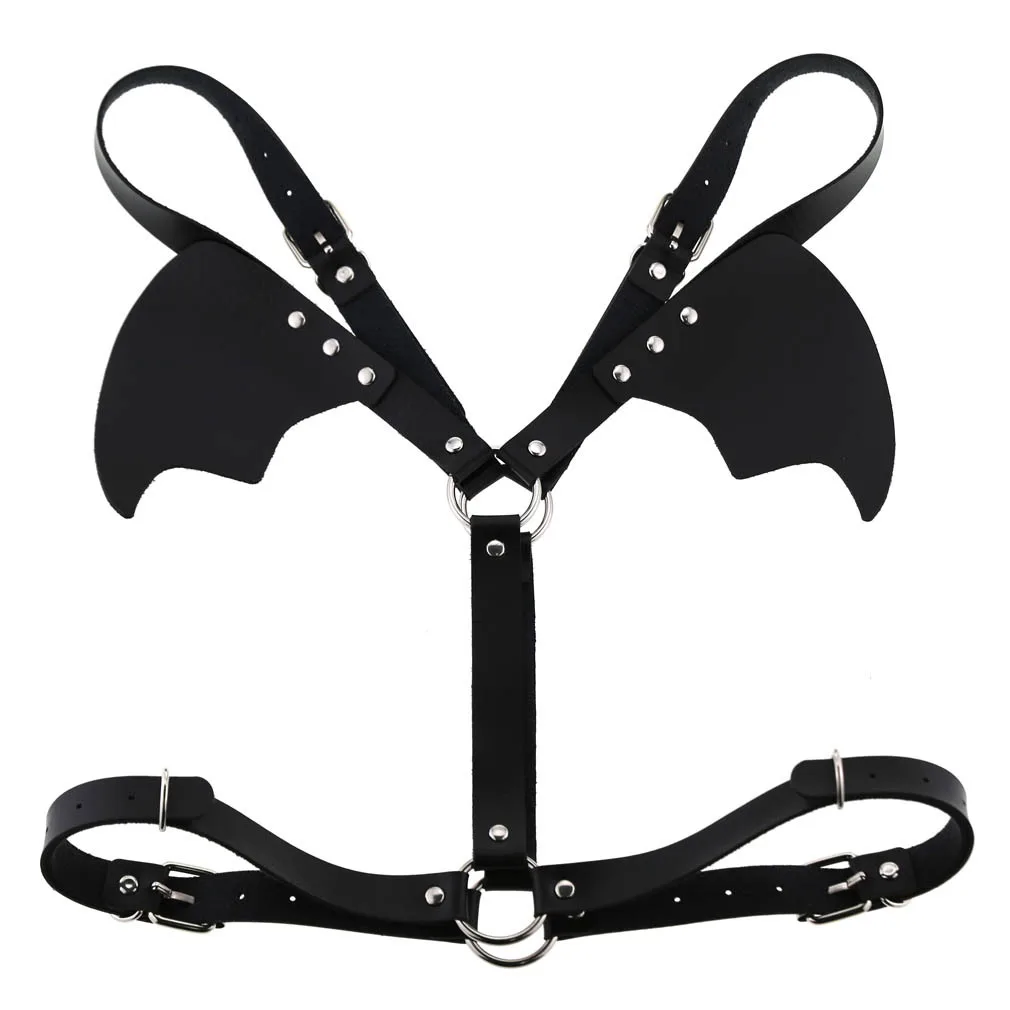 Fledermausflügel Punk Ledergeschirr Bondage Neckholder Gothic Taille Schulter Halsketten Sexy Party Cosplay Anime Schmuck Geschenke