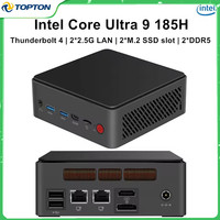 Topton AI Gaming Mini PC Intel Core Ultra 9 185H 7 155H Thunderbolt 4 2x2.5G LAN 2xDDR5 2xM.2 SSD slot Windows 11 Computer WiFi6