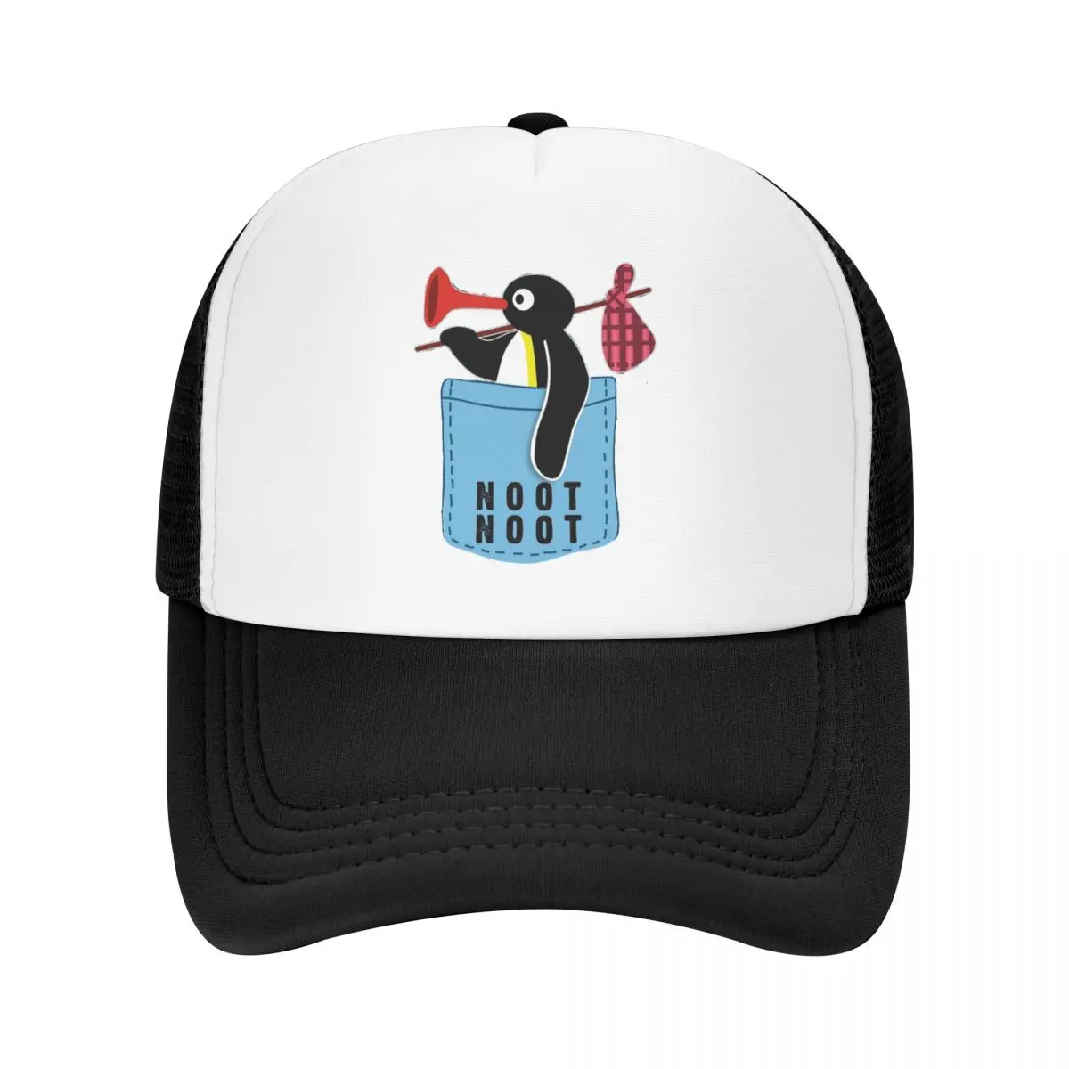 Angry Pingu Noot Noot Pocket Official Merch Cap Casual Mesh Baseball Caps Adjustable Hat Hip Hop Summer Unisex Baseball Hats