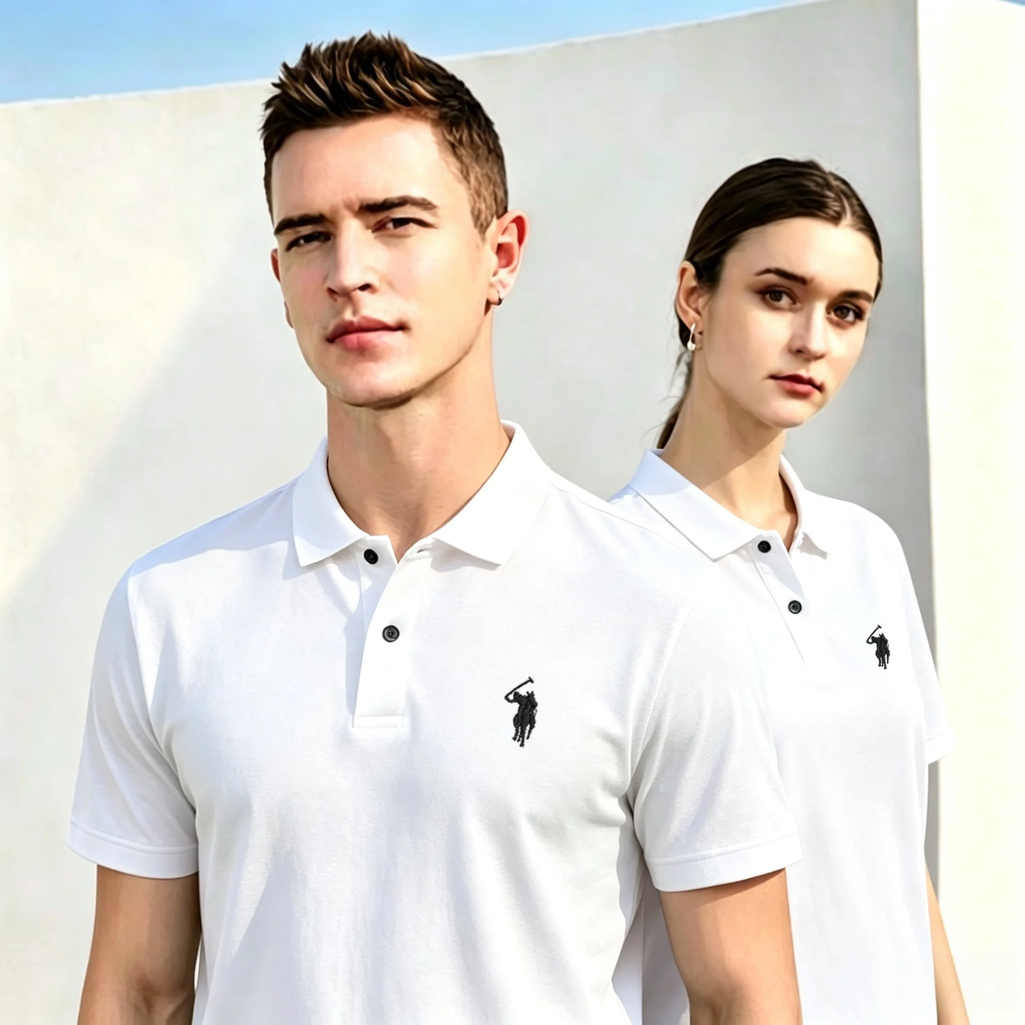 100% pure cotton high-end bran - Embroidery Men Shirt 评论和价格