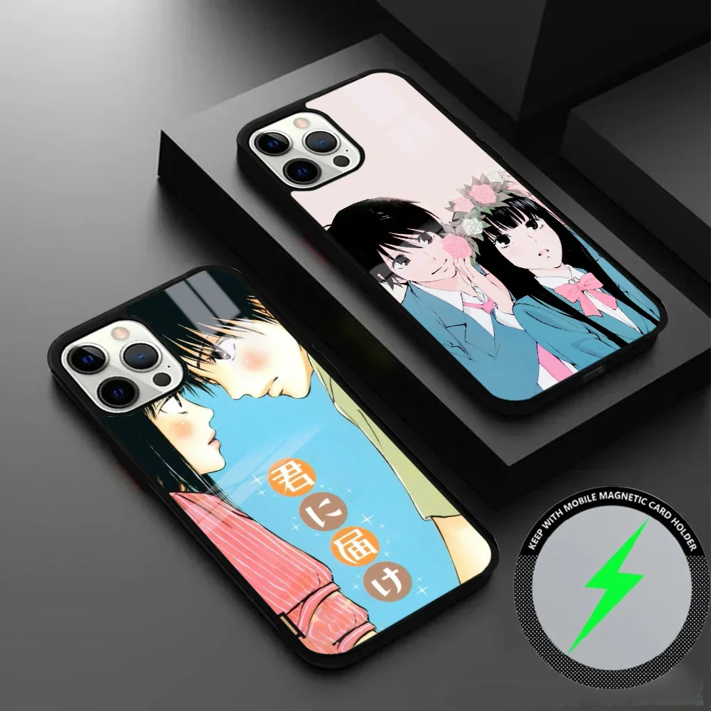 Coque de téléphone dessin animé japonais k-kimi Ni Todoke, étui magnétique sans fil pour IPhone 16 15 14 13 12 11 Pro Max Plus Mini miroir Magsafe