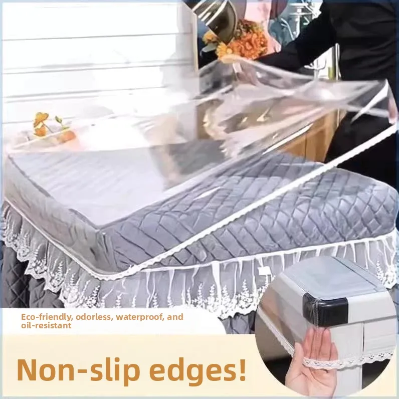 Transparent PVC Tablecloth Rectangular Oilproof Waterproof  Hotplate Cover Fireproof Stove Shield Modern Simple Style