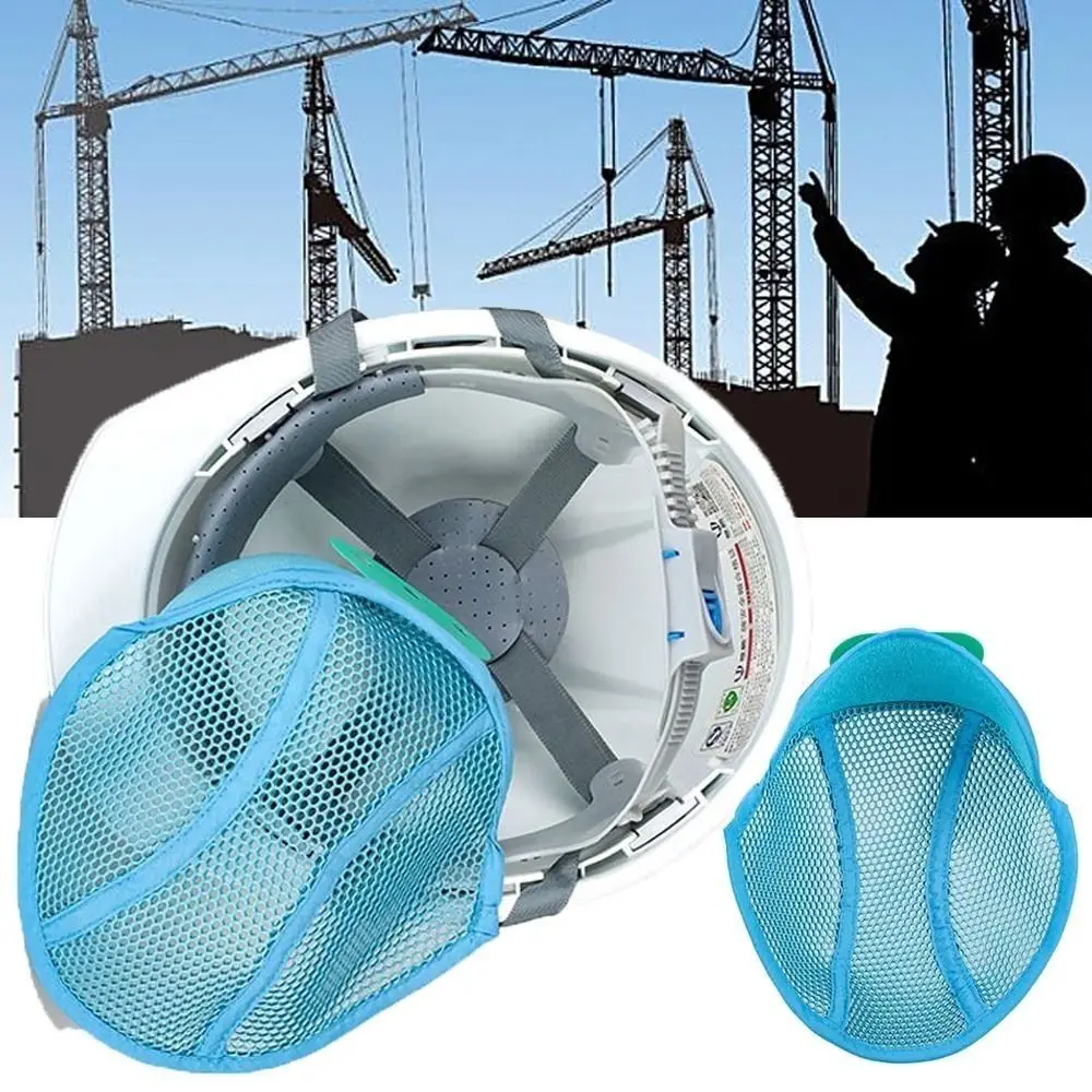 

Blue Helmet Hard Hat Liner Breathable Mesh Cooling Pad Insert Liner Sweat Band Sweat-absorbing Air Mesh Liner Pad Adult