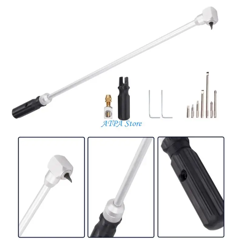 U13C 19 Inch Carburetor Tool For Motorcycle With 90 Degree Gear Drive And Handles