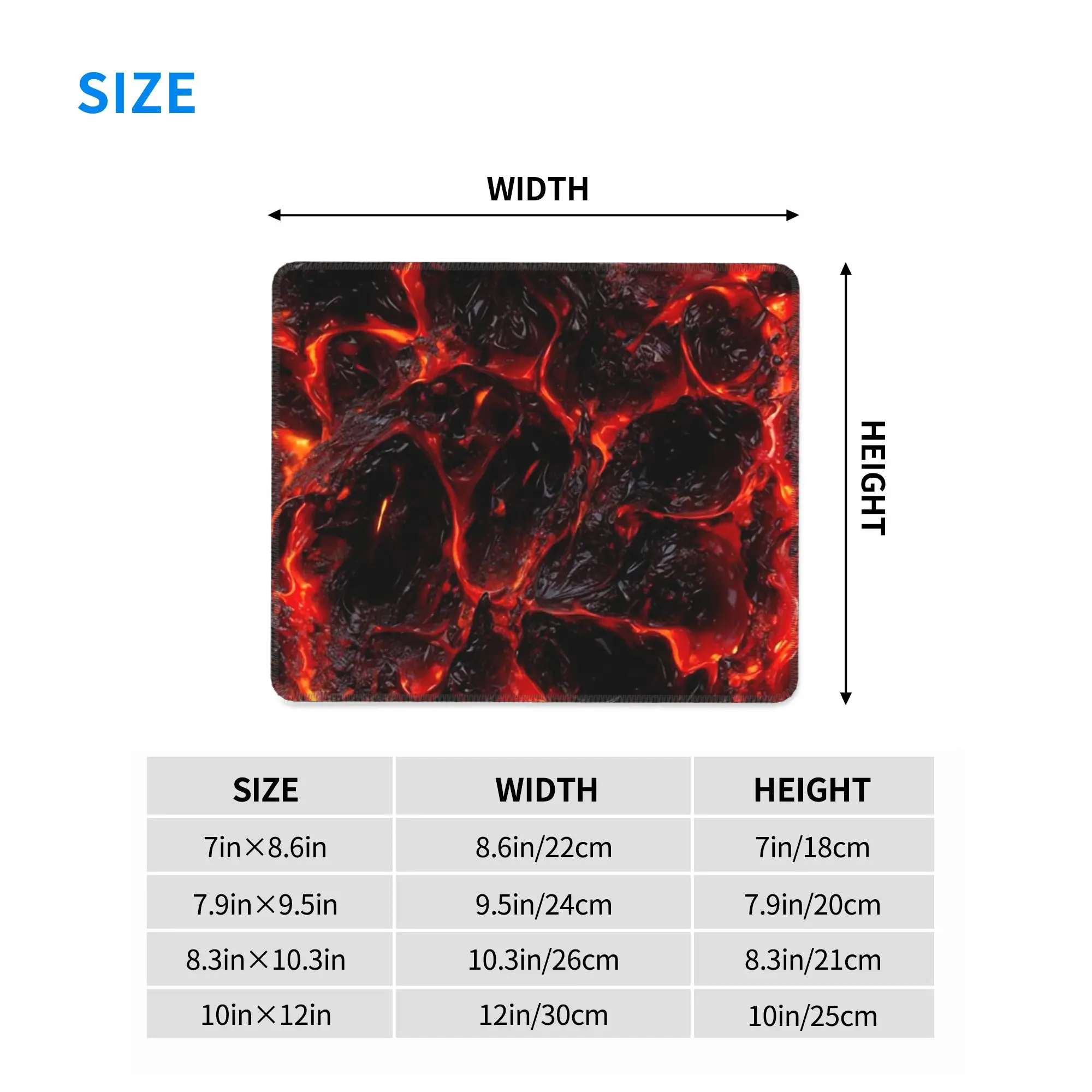 Magma Volcano Lava Fire Mouse Pad Computer Keyboard Mouse Mat Gaming PC Laptop Desk Mat Office Accessories Table Mats