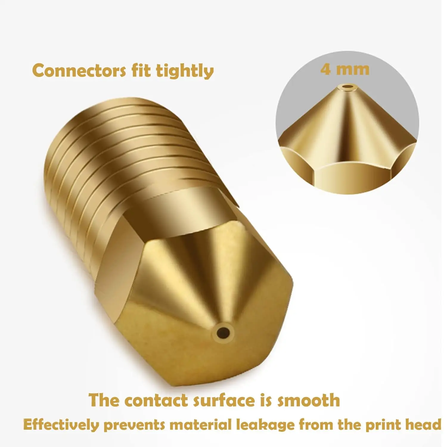 AnkerMake M5 Upgrade Brass Nozzle 0.4mm M6 Threaded Nozzles Durable Wear Resistance for 1.75mm Filament M5/M5C 3D Printer