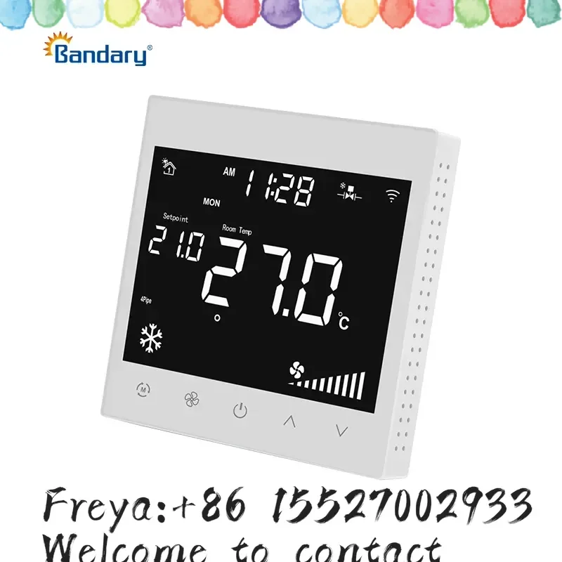WiFi Programmable Room Thermostat for Home HVAC Fan Coil System 0-10V FCU Wall-Mounted External Sensor Temperature Thermostat