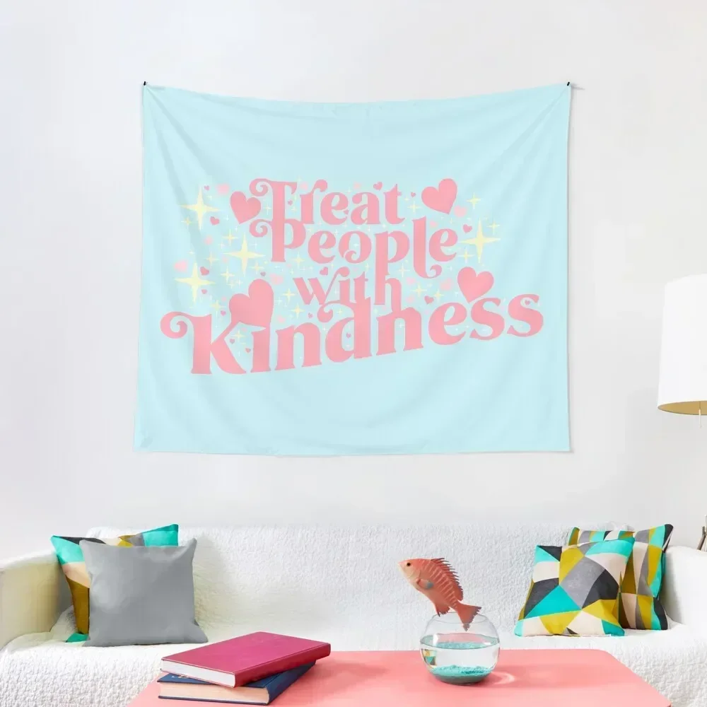 Treat People With Kindness Pastel Tapestry Room Decorator Decoration Home Cute Decor Aesthetic Home Decor Tapestry