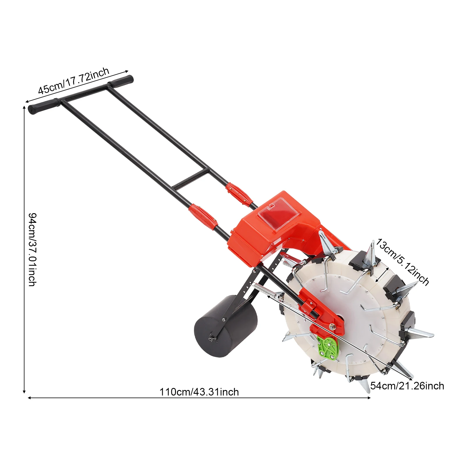 Bepritm Manual Seeder Hand-Push Garden Seeder Roller Seeding, Walk-Behind Row Planter Corn Planter Seeder for Soy Peanut Corn Co