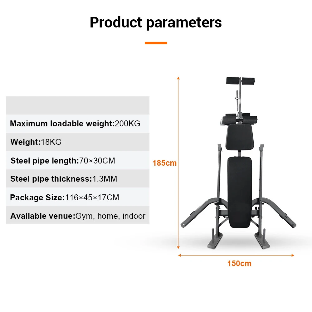 Panca pesi per fitness indoor Panca da allenamento multifunzione Bilanciere Squat Rack Panca da letto per sollevamento pesi per fitness sportivo