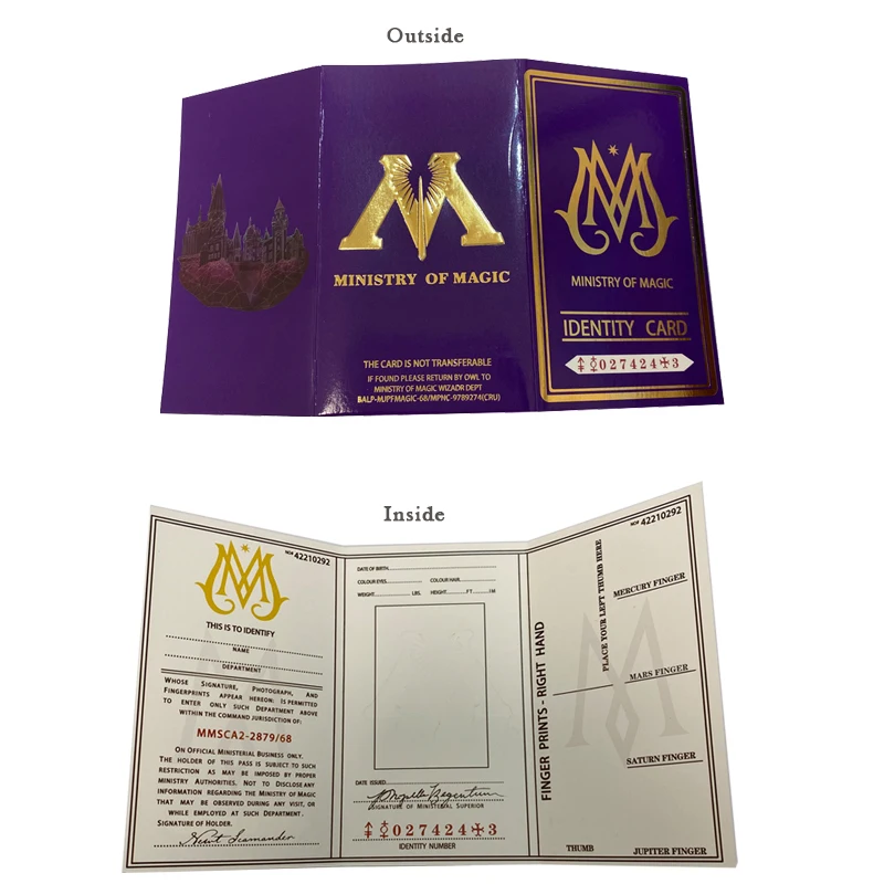 Ministry of Magic Identity card The Map of Wizarding World Cosplay Ticket Admission Letter Christmas Gifts