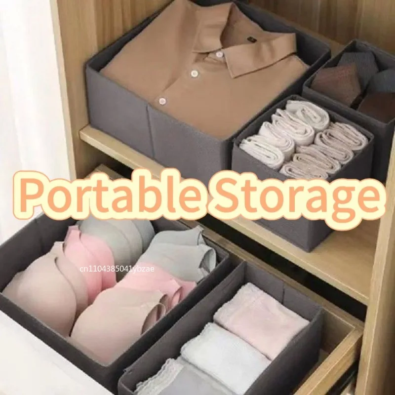 Bac de rangement en tissu pliable, compartiment Non tissé, organisateur pour sous le lit, garde-robe, vêtements, sous-vêtements, respirant, multi-tailles, maison