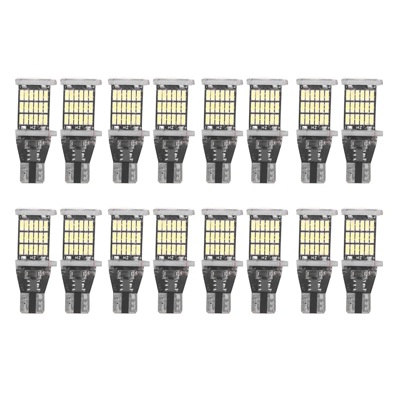 16X T15 W16W 45 SMD 4014 LED Car Reverse Back Light Bulbs 6000K White