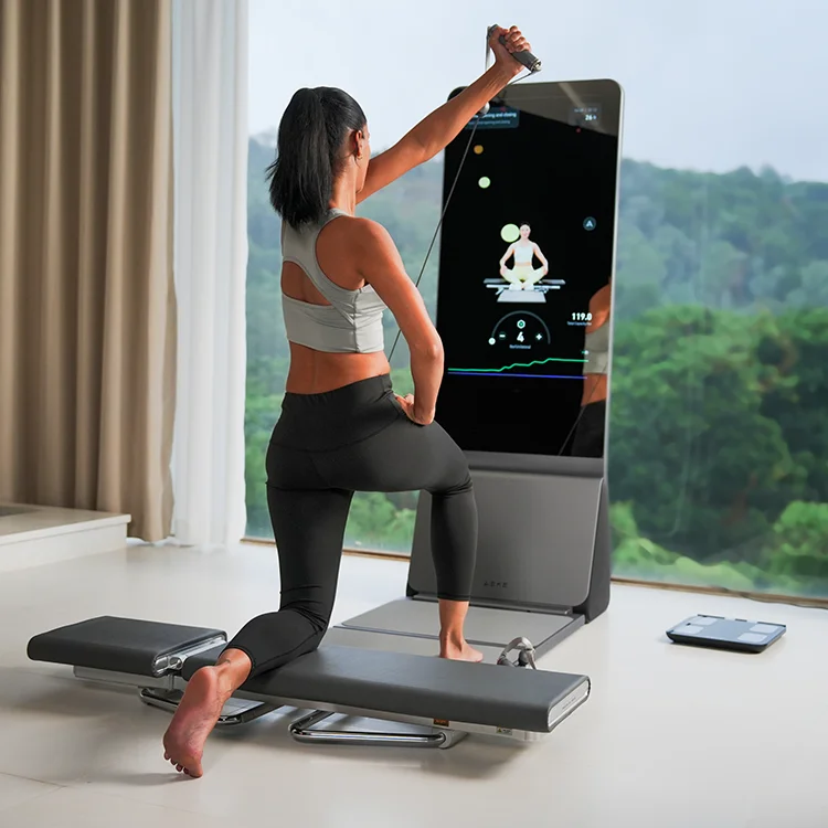 Smart Home Gym Mirror - プロ仕様AIジムロボットトレーナー スマートピラティスインタラクティブミラー 家庭用ジム多機能ステーション パーソナルトレーナー設計