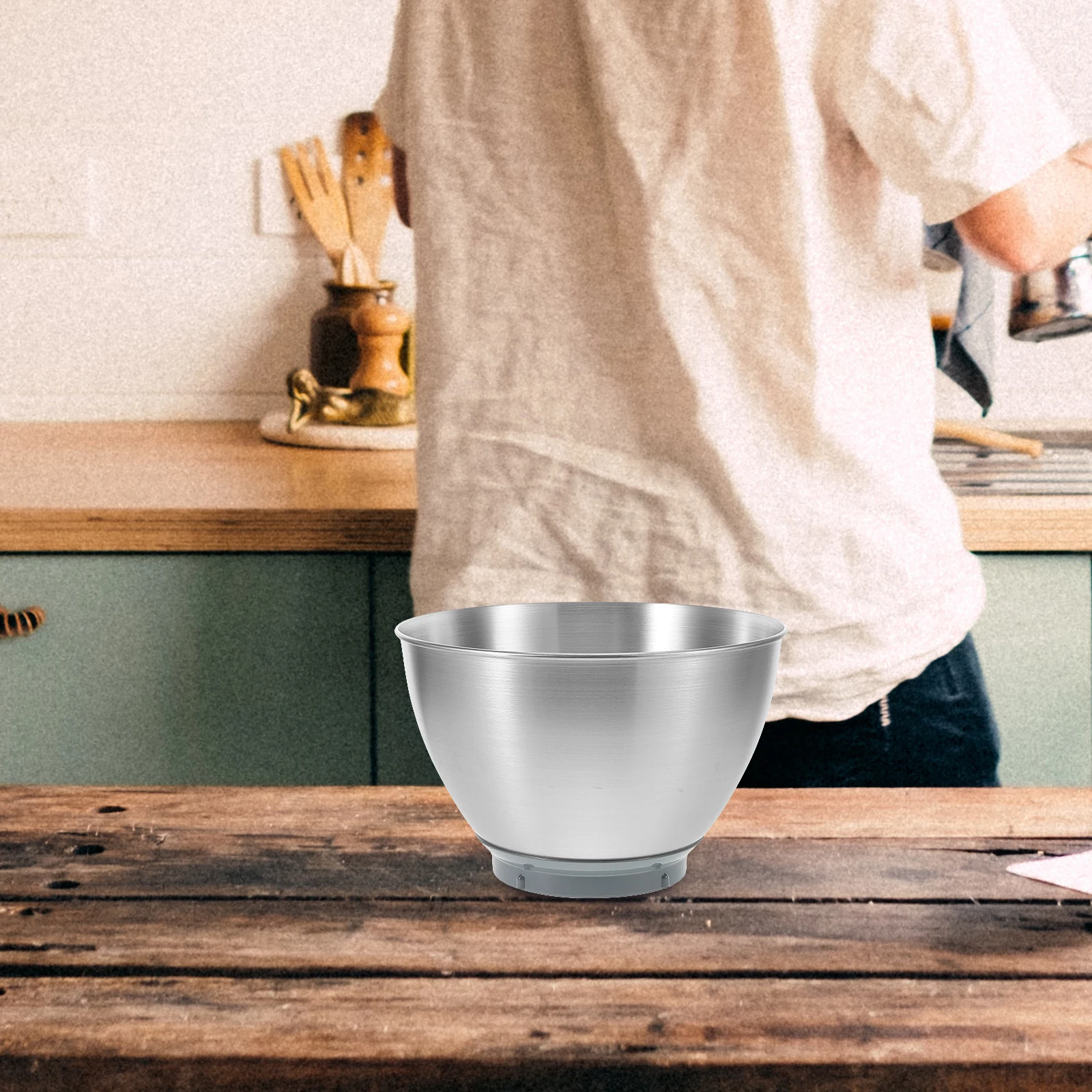 

Deepened Stainless Steel Mixing Large Egg For Dough Baking Salad Anti-Slip Metal Mixer Bowl Replacement Outdoor Cooking Utensils