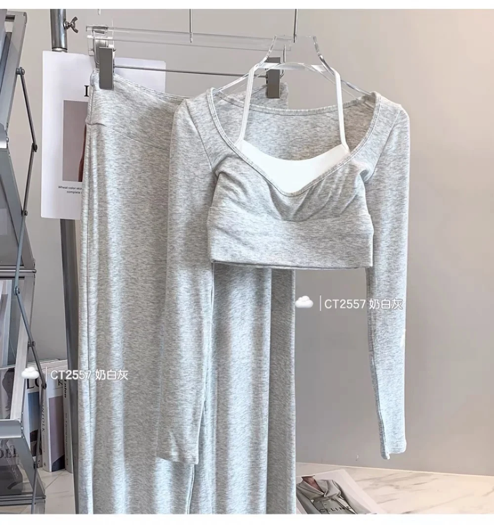 Damen Yoga-Top mit eckigem Ausschnitt, langen Ärmeln, integriertem BH, „Naked-Feeling“, Kontrastfarben, schmaler Passform, atmungsaktiv, Fitness-Workout-Crop-Top – Detail 13