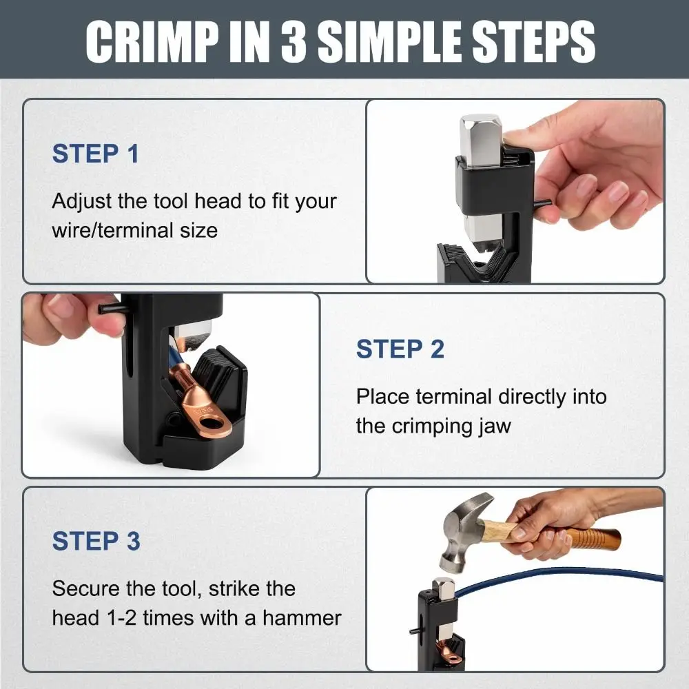 

Инструмент для обжима кабелей из нержавеющей стали с пружинным механизмом, ударопрочный, карманный, для аккумуляторных кабелей