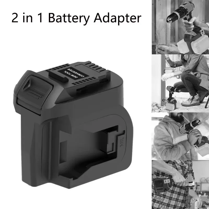 

2 in 1 Battery Adapter for 2Packs for Milwaukee 18V Batteries Work for Dewalt 18V Power Tool at The Same time Higher Power