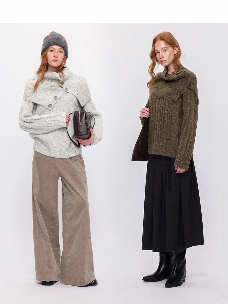 

Мягкий и уютный женский вязаный свитер CHACHA: теплый, свободный крой, осенне-зимний, повседневный, с круглым вырезом, удлиненный рукав