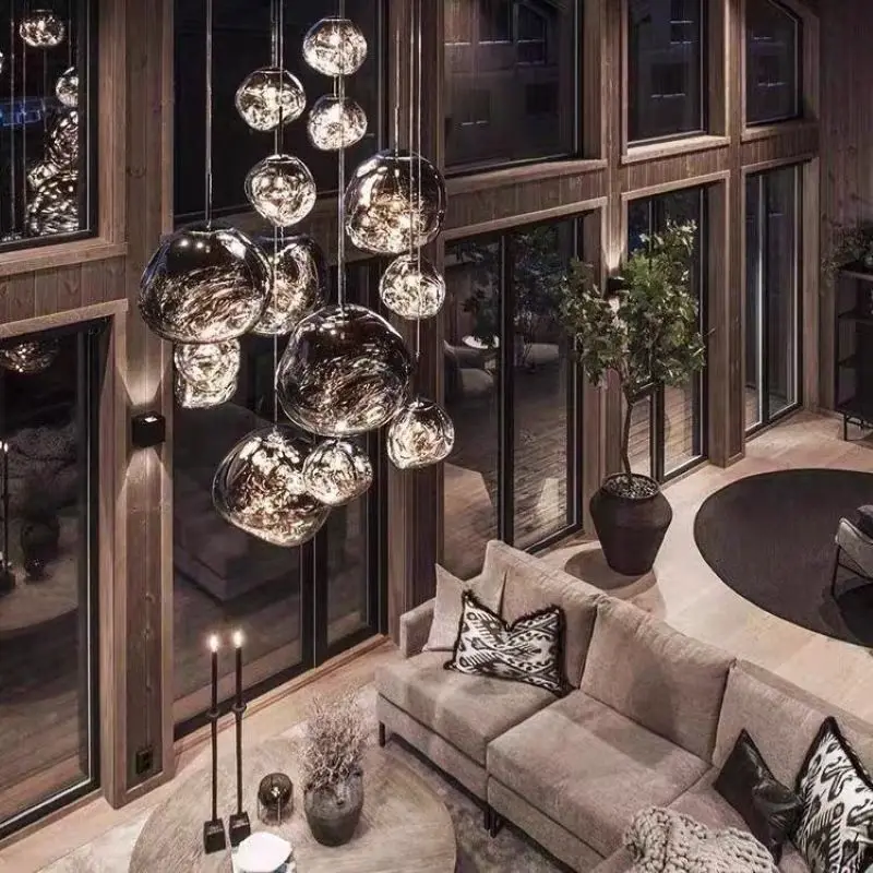 الشمال الحمم قلادة LED أضواء الحديثة ضوء PVC الإضاءة أضواء غرفة المعيشة داخلي ديكو تركيبات المنزل لوفت المطبخ مصابيح معلقة