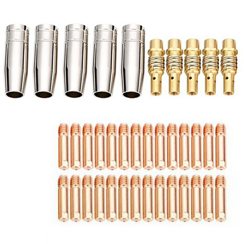 

38Pcs MB15 MIG Welding Torch Consumables Holder Conical Gas Nozzle Contact Tips