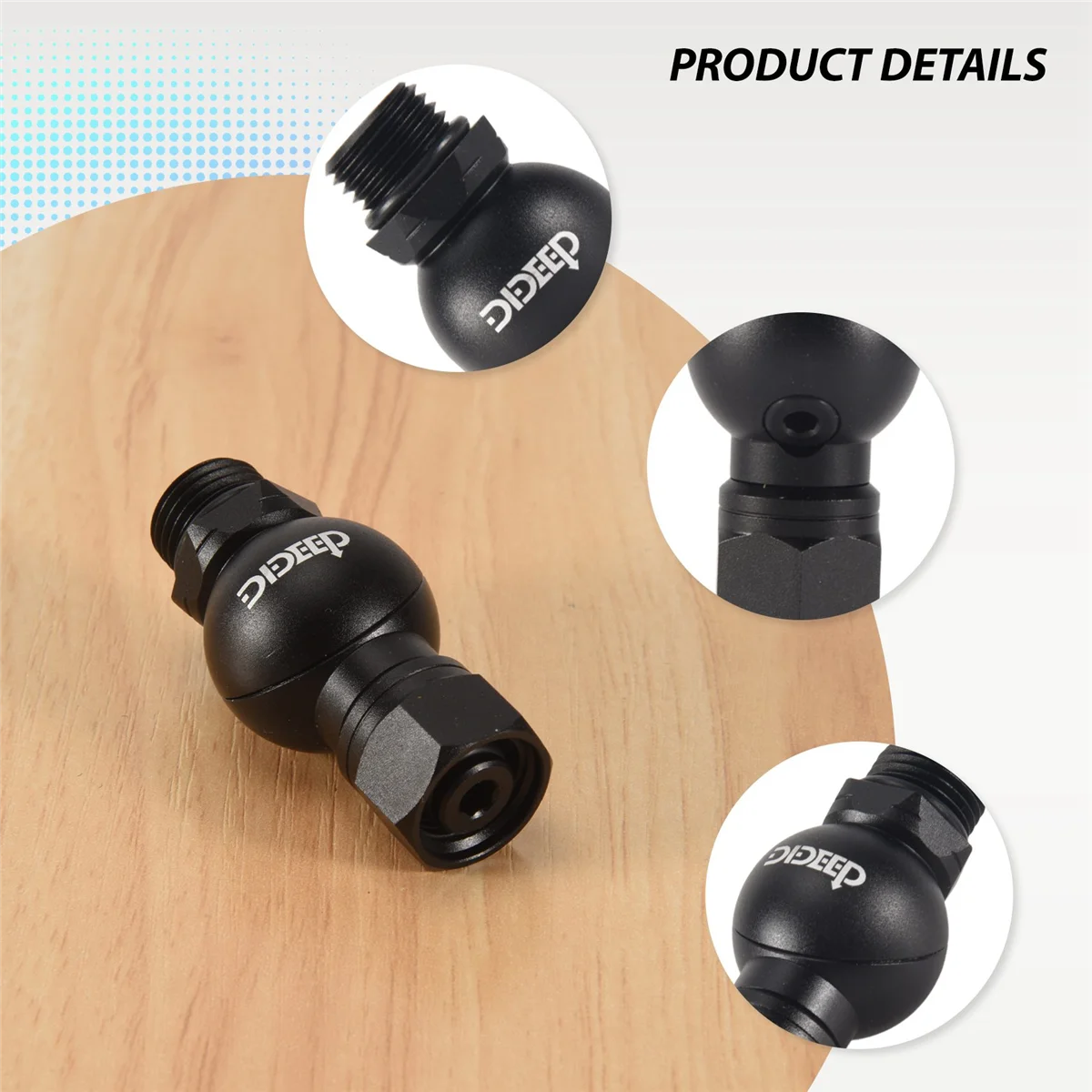 SMIEA DIDEEP Global Universal 360 Grad drehbarer Schlauchadapter für 2. Stufe, Tauchregler, Anschluss, Tauchzubehör