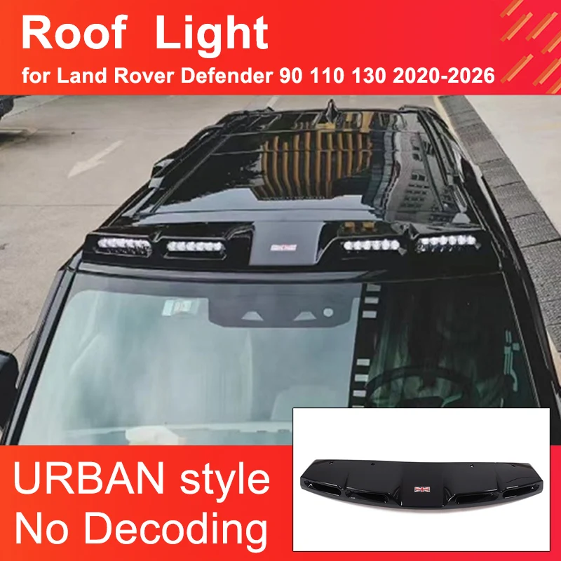 Urban Style Top Light for Land Rover Defender 90 110 130 2020-2026 Roof Spoiler Lamp Wireless Remote Control Exterior Decoration