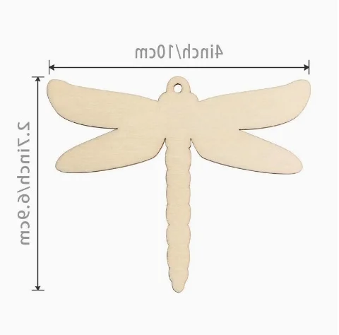 

20Pcs Wooden Dragonfly Cutouts Blank Craft Shapes DIY Paint Stain Ornaments Home Spring Summer Party Decor Insect Ornament