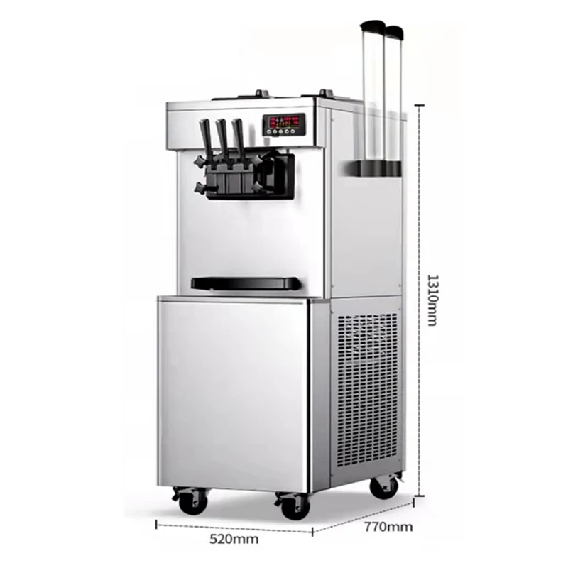 Commercial Small Vertical  Ice Cream Machine Full-Automatic Cone Soft Three Flavors 220V/110V