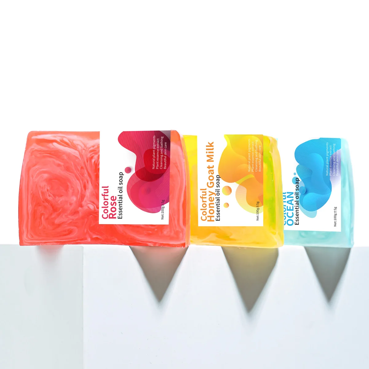 Kleurrijke Geitenmelk Handgemaakte Zeep Reinigende Etherische Olie Zeep Verfrissende Olie Controle Badzeep
