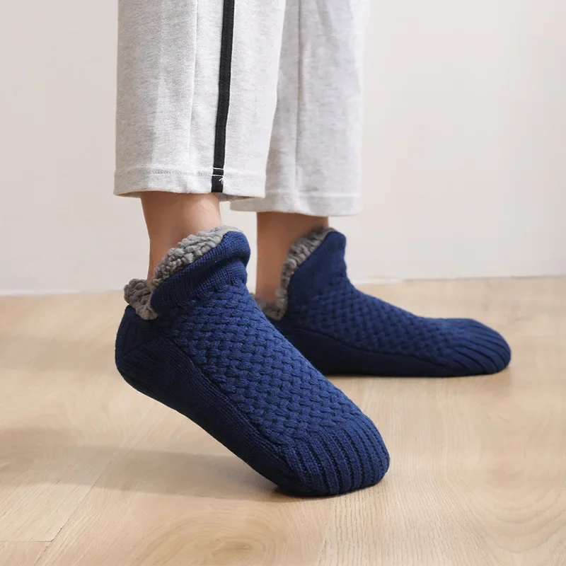 Winter Snow Socks Men Thicken Warm Home Bedroom Socks Slippers Women Non-Slip Foot Warmer Carpet Knitted Socks Calcetines Hombre