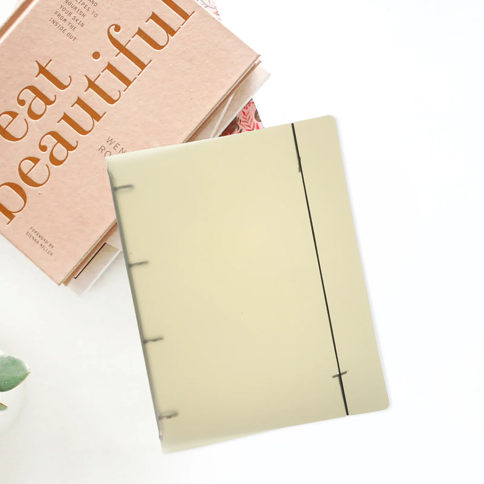 

1pc File Folder Plastic Pp Material Portable Document Organizer For A4 Papers Receipts Business Cards Multi Pocket File