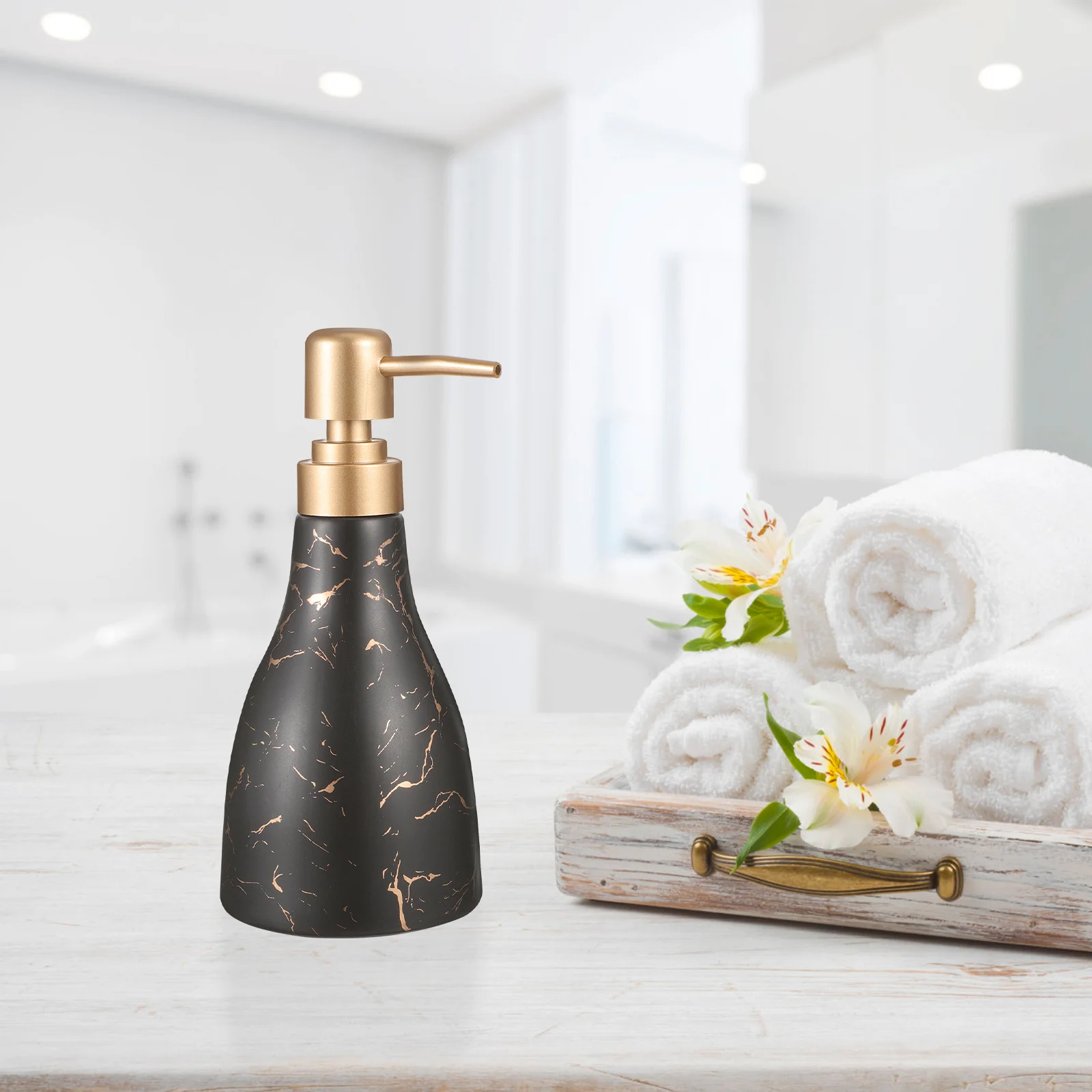 

Ceramic Bottle Dispenser Refillable Shampoo Bottles Container Bathroom Lotion Dispensers