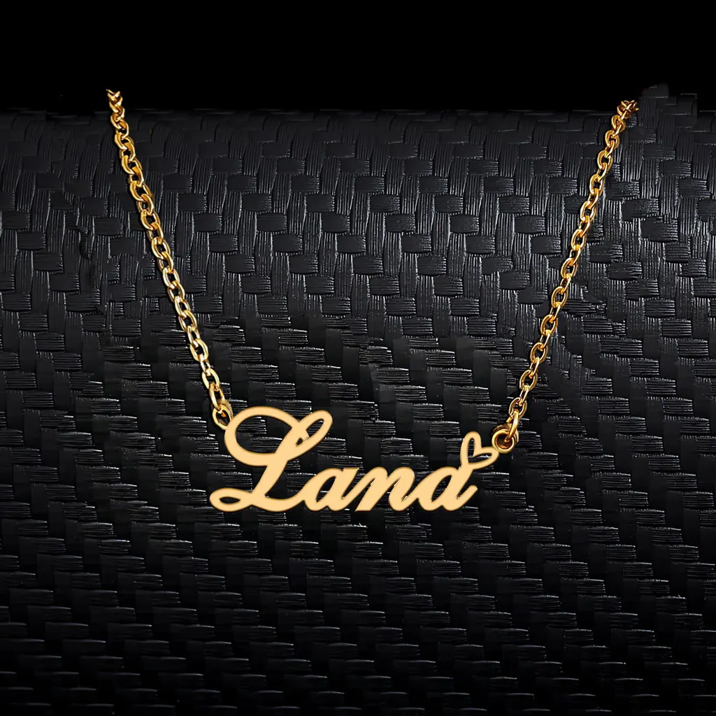 

AOLOSHOW Lana Heart Name Necklace Personalized for Women Stainless Steel Gold plated Engraved Pendant Jewelry Gift