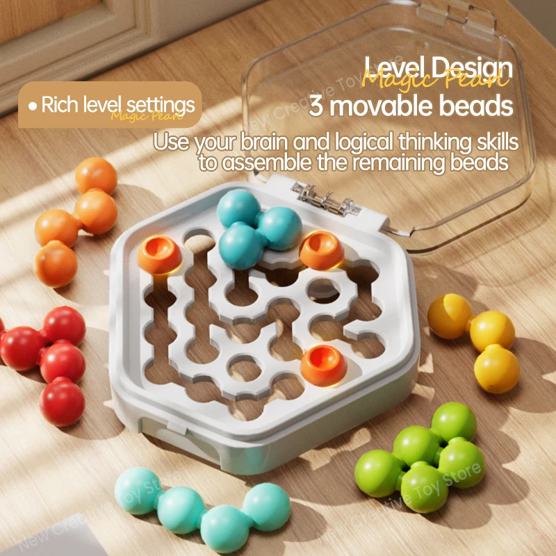 الذكية قوس قزح الذكاء ماجيك حبة الأطفال التفكير المنطقي التدريب لغز حل كسر المستوى لعبة الكرة والدبابيس #4