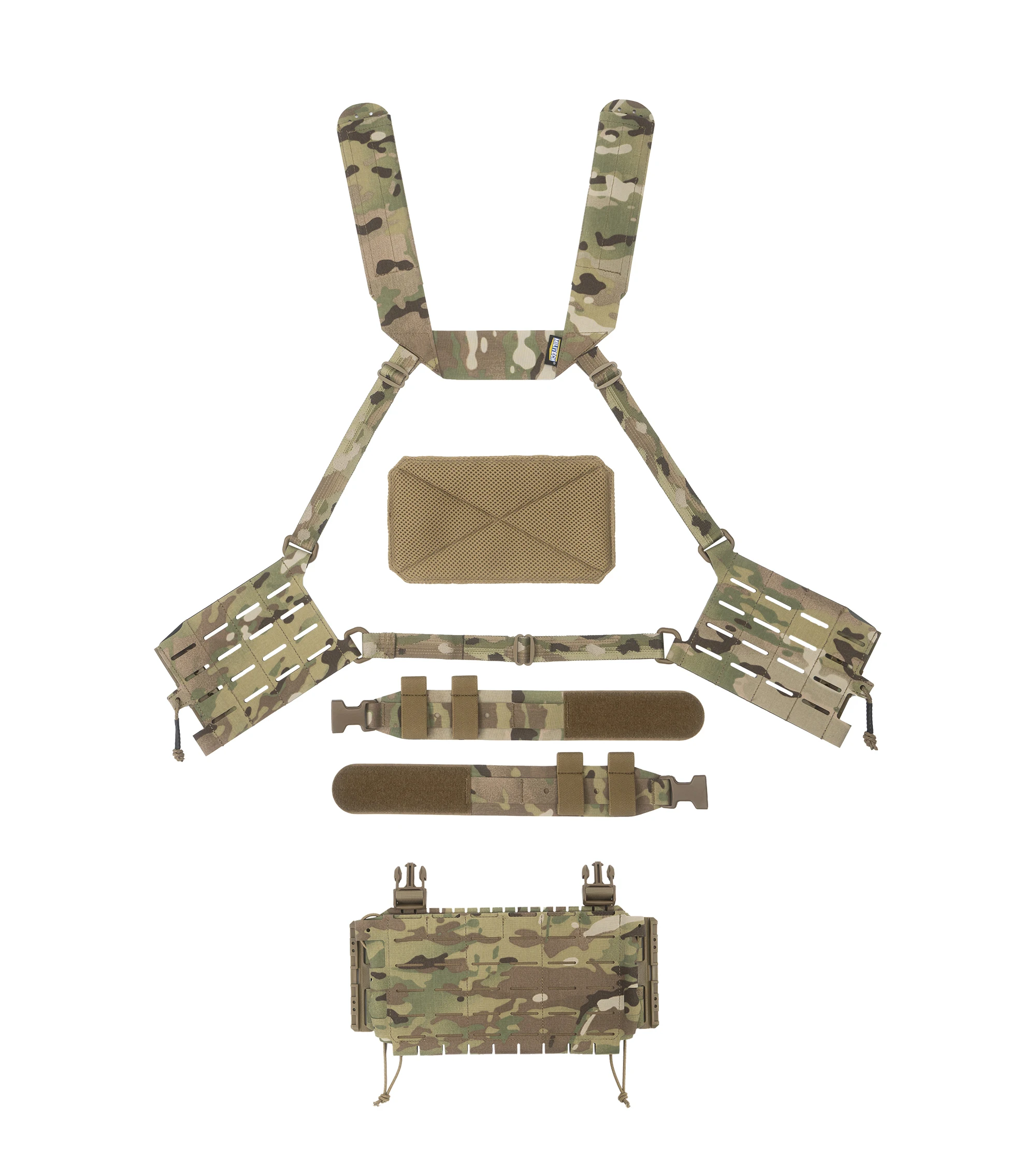 MILITECH Harness Chest Rig Kit For ARC V2 Plate Carrier Tactical Vest Placard Triple Quadruple Magazeine Frame Quick Release