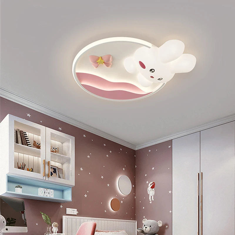 Cute Rabbit Children's Room Ceiling Lamp Modern Cartoon Boys And Girls Room Lamp Bedroom Lamp Indoor Lighting Ceiling Lamp