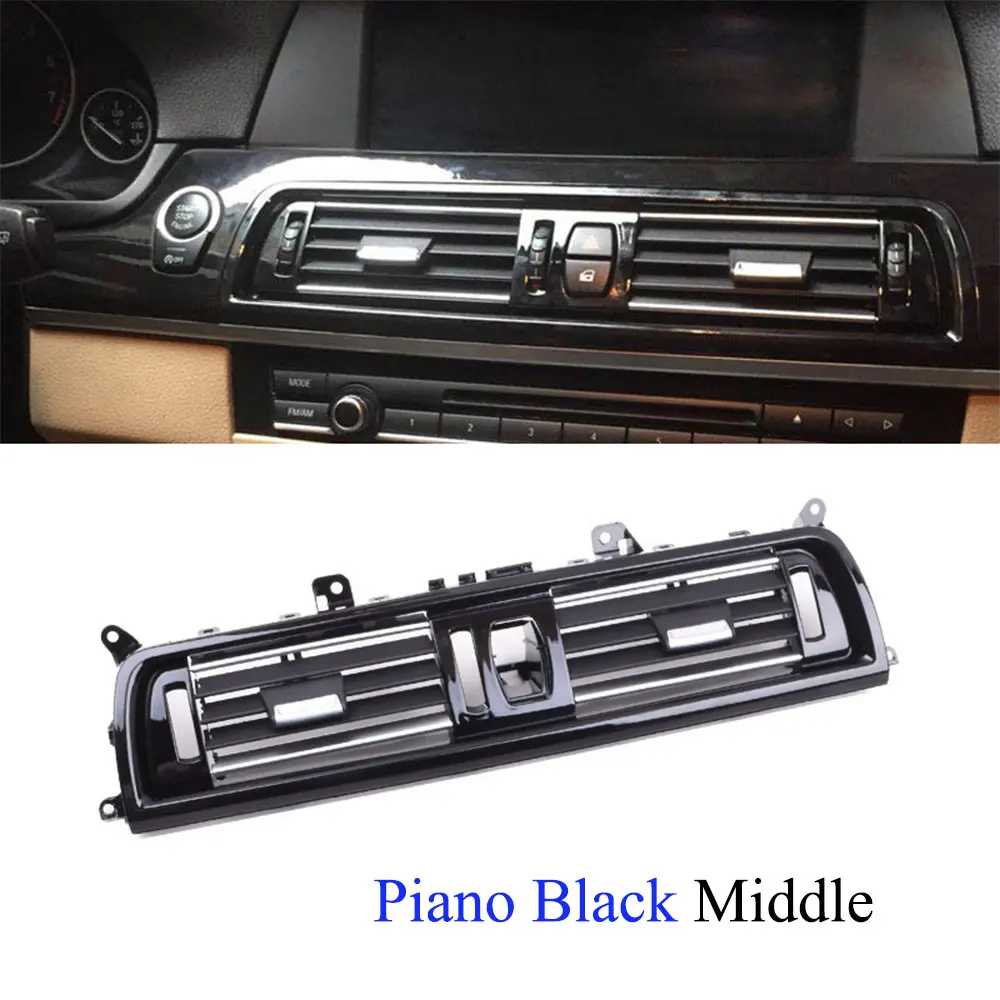 Penutup Stopkontak AC Dasbor Hitam Piano Penutup Panel Ventilasi AC Pengganti untuk BMW 5 Series F10 F11 F18 520 523 525 528 535