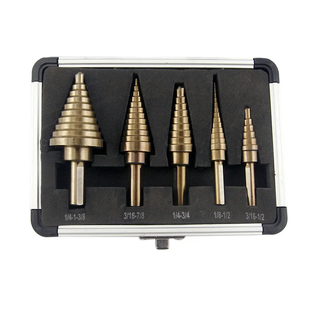 

5pcs/Set Step Drill Bit Set 50 Sizes Bits Center Drill Perforator Hole Cutter Tools