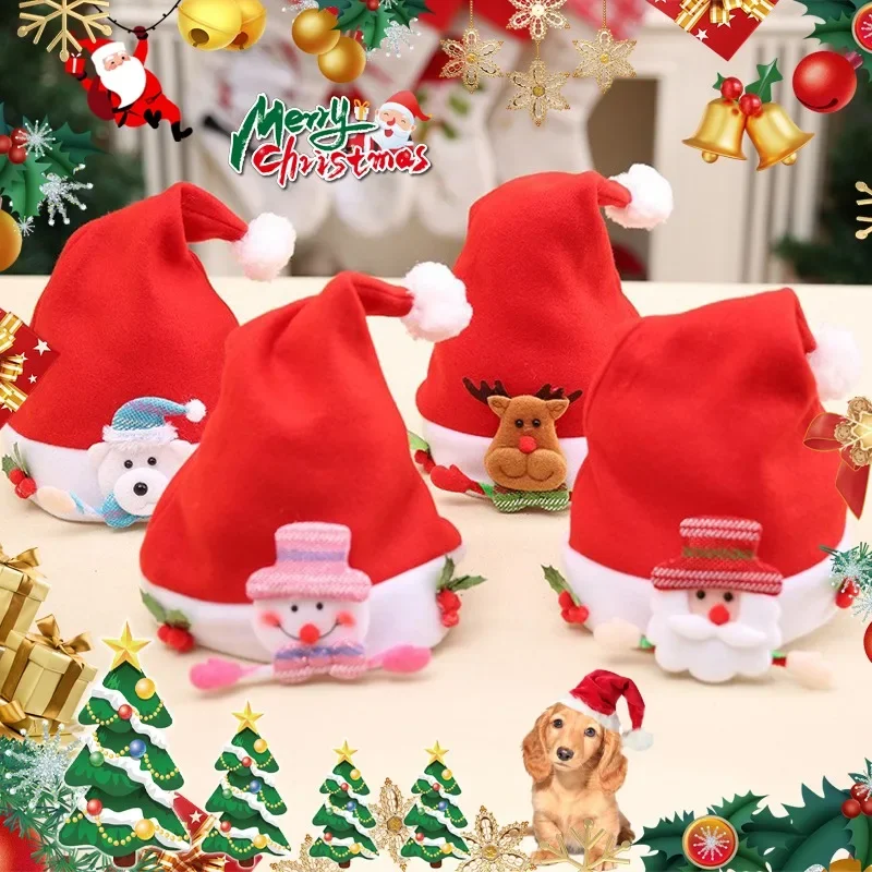 

2024 Cute Christmas Day Hats New Year Santa Claus Snowman Cap for Christmas Home Festive Party Gifts Decoration Hats for Women