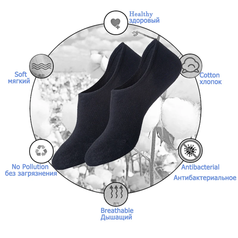 Lot de 3 paires de chaussettes en coton pour hommes, de haute qualité, décontractées, respirantes, invisibles, bateau, chaussettes de rinçage, courtes chaussettes de sport pour hommes, été mâle EU38-48