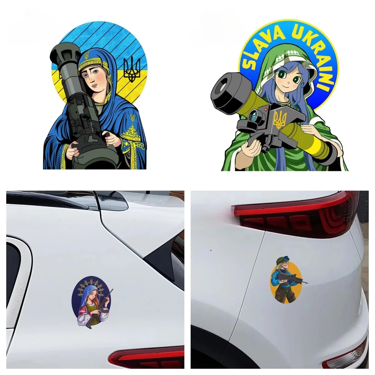 

Ukraine Soldier Army Girl Gun Anime Car Stickers Funny Vinyl Decals for Cars Trucks Motorcycles Durable Laptop PVC Wholesale