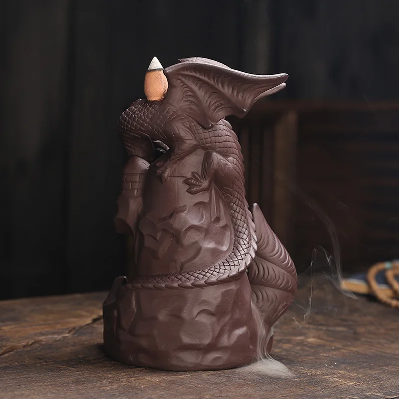 Amazon Purple Clay Pterosaur Backflow Incense Burner Nordic Style Waterfall Backflow Incense Burner